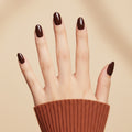 Espresso Press-On Nails NAILINK EVERYDAY press-on nails, five-finger view, 24 nails in 12 sizes