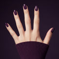 Plum Press-On Nails NAILINK EVERYDAY press-on nails, five-finger view, 24 nails in 12 sizes