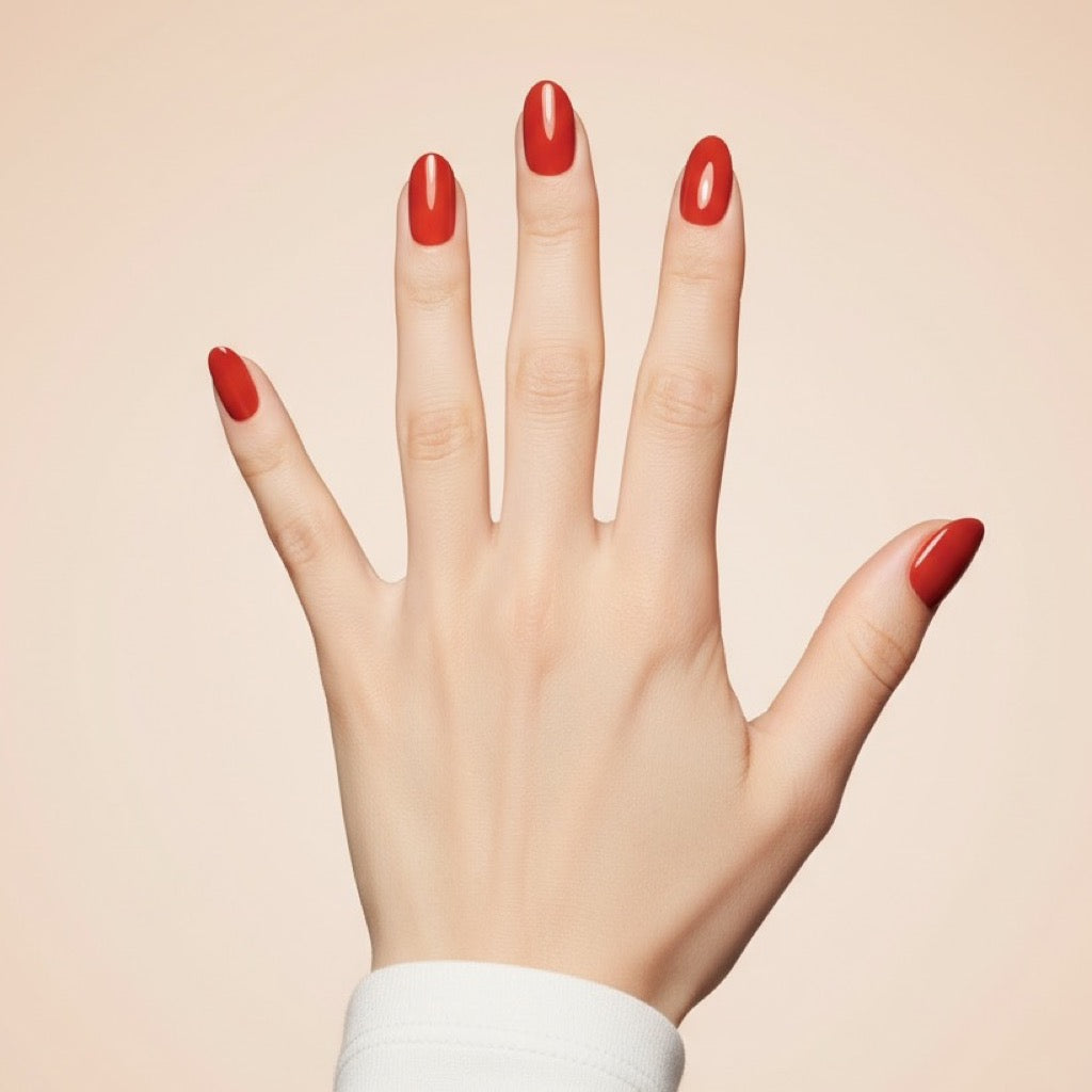 Persimmon Press-On Nails NAILINK EVERYDAY press-on nails, five-finger view, 24 nails in 12 sizes