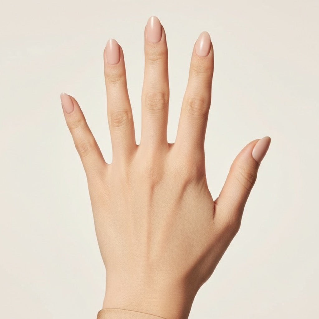 Soap Skin Press-On Nails NAILINK EVERYDAY press-on nails, five-finger view, 24 nails in 12 sizes