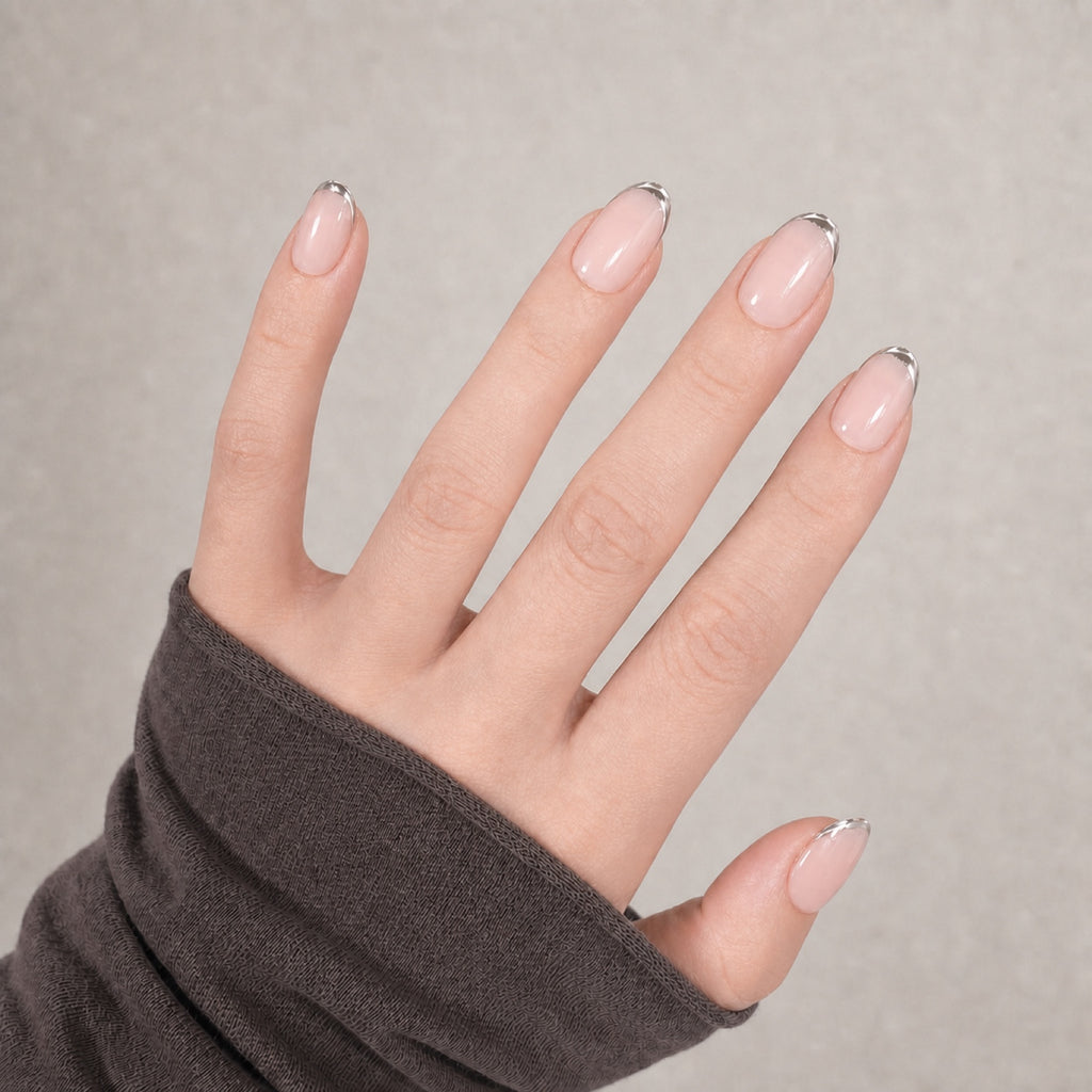 Nailink Silver Outline French main - NL-E-EO-G-01