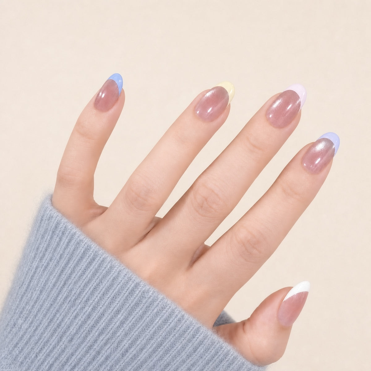 Nailink Pastel Cat-Eye French main - NL-E-SA-C-02