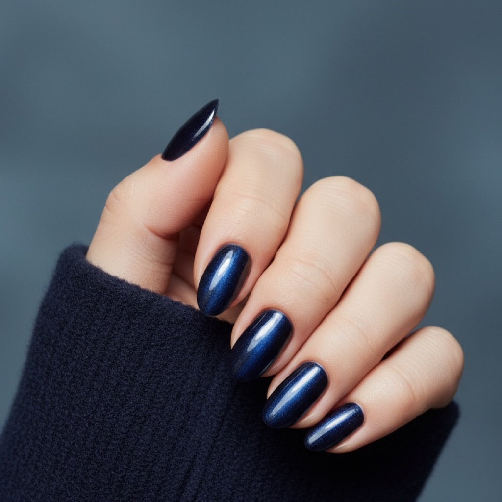 Midnight Cat Eye Press-On Nails NAILINK EVERYDAY press-on nails, worn fist view
