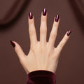 Burgundy Cat Eye Press-On Nails NAILINK EVERYDAY press-on nails, five-finger view, 24 nails in 12 sizes