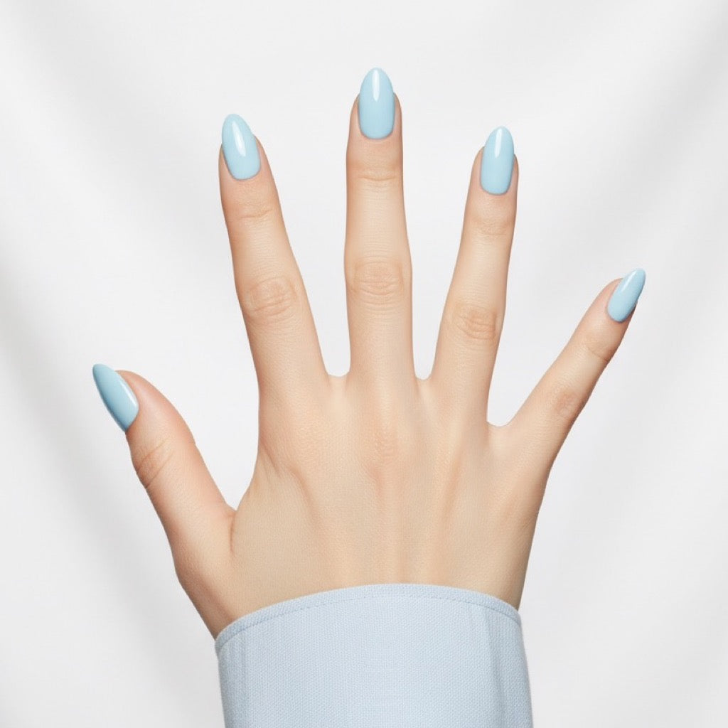 Sky Press-On Nails NAILINK EVERYDAY press-on nails, five-finger view, 24 nails in 12 sizes