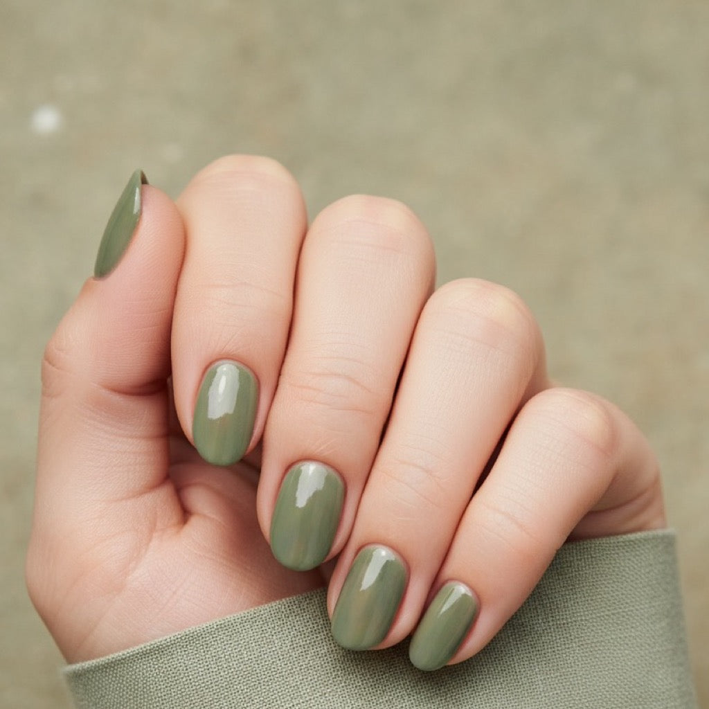 Sage Press-On Nails NAILINK EVERYDAY press-on nails, worn fist view