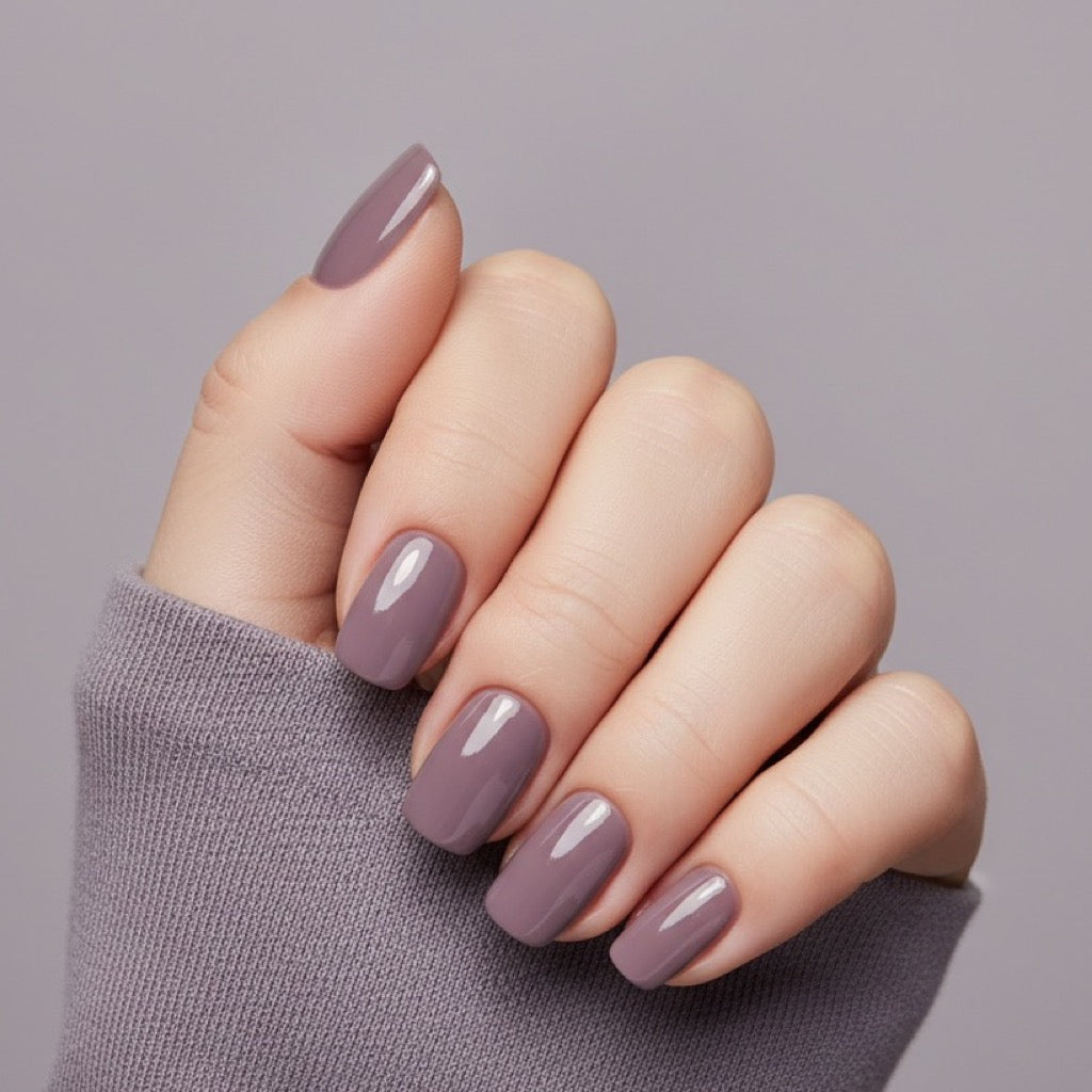 Dusty Mauve Press-On Nails NAILINK EVERYDAY press-on nails, worn fist view