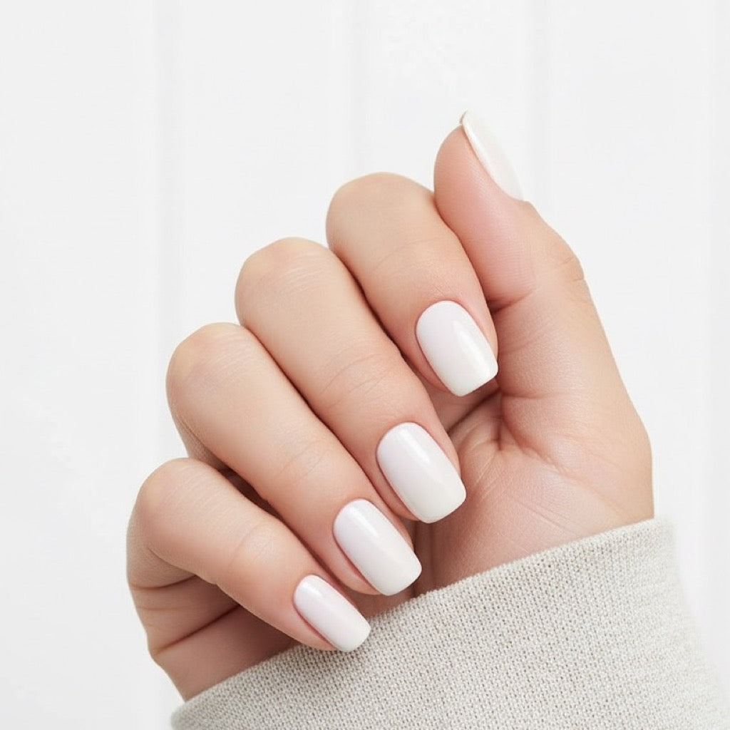 Bone White Press-On Nails NAILINK EVERYDAY press-on nails, worn fist view
